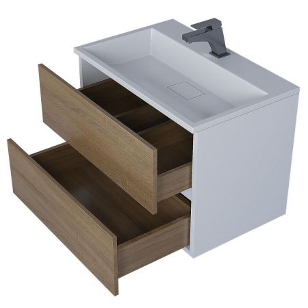 Тумба под раковину Uperwood Barsa 2930205156 70х50 подвесная цвет коричневый/белый