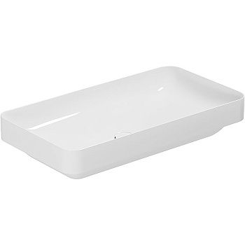 Раковина из сантехнического фаянса Azzurra ELEGANCE ELLG075400S0BI/(ESO75 bi)*0 80х40 накладная цвет белый без отверстий под смеситель