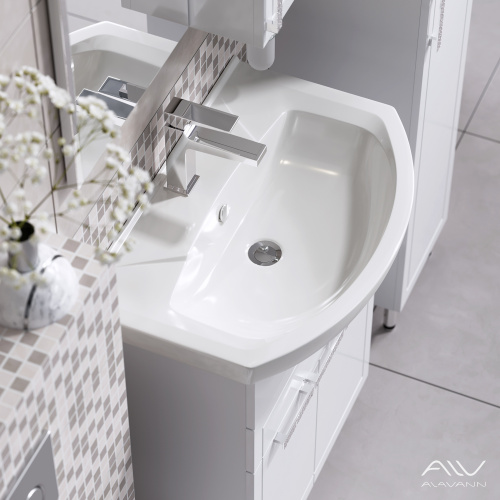 Тумба с раковиной Alavann Vittoria 65 ALV1014000 напольная белая - фото 3