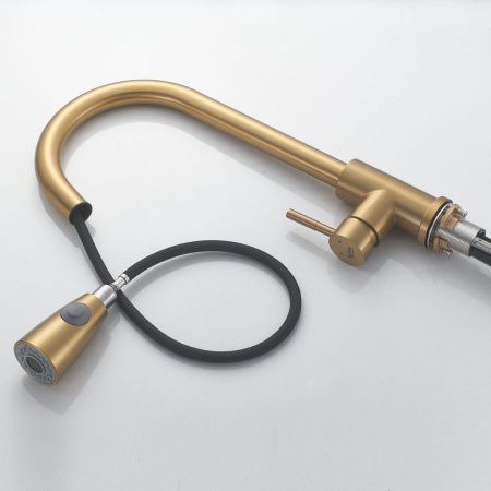 Смеситель для кухни Raffine F213G на мойку золото