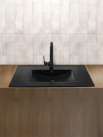 Раковина из сантехнического фаянса WeltWasser WW SK 10000005567 50 см встраиваемая цвет черный 1 отверстие под смеситель