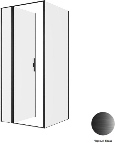 Душевой уголок Allen Brau Priority 3.31027.BBA + 3.31045.BBA 90х90 стекло прозрачное профиль черный без поддона - фото 4