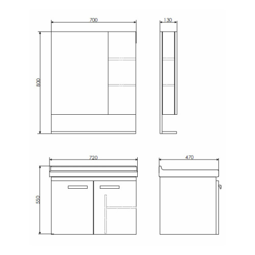 Тумба с раковиной Comforty 00004142215CF 72x47x55 - фото 2