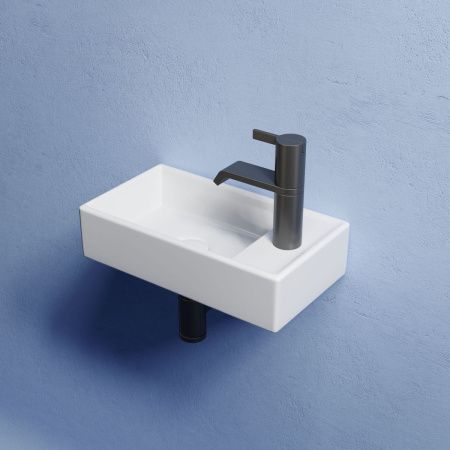 Раковина из сантехнического фарфора Ceramica Nova ELEMENT CN6051L 40х20 подвесная цвет белый 1 отверстие под смеситель