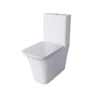 Унитаз напольный с бачком Grossman Galaxy GR-4468S белый глянцевый с сиденьем микролифт безободковый каскадный смыв
