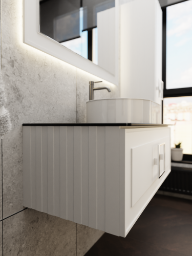 Тумба со столешницей La Fenice CUBO NFNC-01-CUB-B-100-3-GB 100х36х49 подвесная цвет белый - фото 5