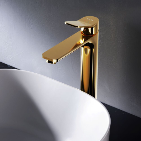 Смеситель Am.Pm X-Joy F85A92099 на раковину/на столешницу золото без термостата