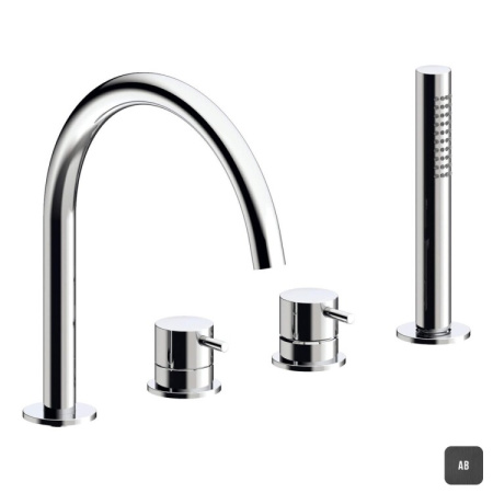 Смеситель Almar E214006.AB на борт ванны черный металл брашированный