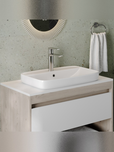 Раковина из сантехнического фарфора Teymi Solli T51246 61х40 полувстраиваемая цвет белый 1 отверстие под смеситель - фото 5 Раковина из сантехнического фарфора Teymi Solli T51246 61х40 полувстраиваемая цвет белый 1 отверстие под смеситель - фото 5