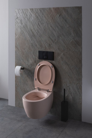 Чаша унитаза подвесная Allen Brau Fantasy 4.11004.SM цвет розовый без сиденья безободковая каскадный смыв