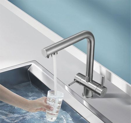 Смеситель для кухни Shevanik S468B на мойку сатин