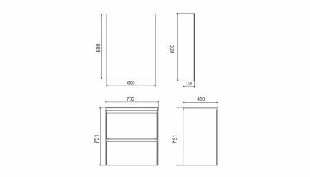 Тумба под раковину Velvex KLAUFS tnKLA.70.2Y-616.216 70х40 напольная цвет белый