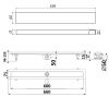 Душевой лоток Timo Standart DP20600-PG20600 65х15 хром