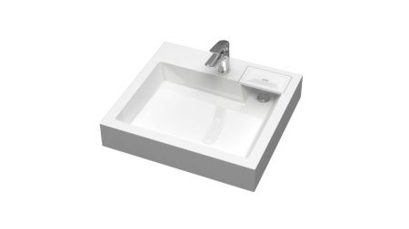 Раковина из искусственного камня Uperwood Vission 45483000001 60х60 над стиральной машиной цвет белый