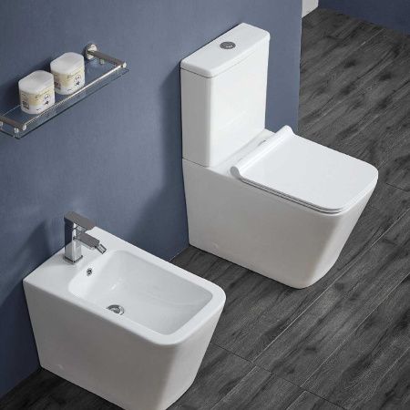 Унитаз напольный с бачком Vincea Q-Line VT2-12 белый с сиденьем микролифт безободковый душевой смыв