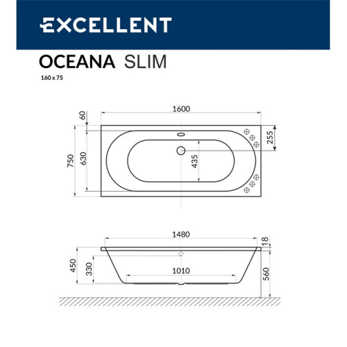 Ванна гидромассажная Excellent OCEANA WAEX.OCE16S.SOFT.WH 160х75  прямоугольная - фото 4