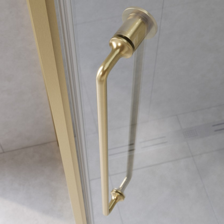 Душевой уголок Cezares RELAX 304 RELAX-304-P-1-100-C-BORO 100х100 стекло прозрачное профиль золото брашированное без поддона