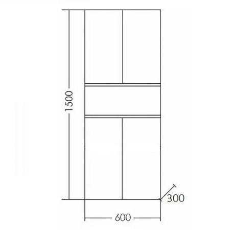 Шкаф-пенал СанТа Марс 700310 60х150 подвесной цвет белый