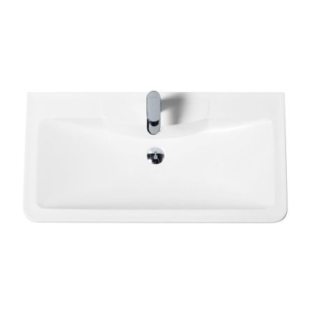 Раковина из искусственного камня BelBagno BB800/455-LV-MR-ALR 80х50 накладная цвет белый 1 отверстие под смеситель