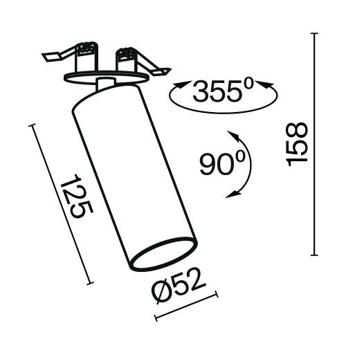 Светильник встраиваемый Maytoni Technical FOCUS LED C053CL-L12W4K-W-B - фото 2