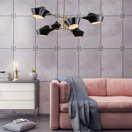 Люстра на штанге Lumina Deco ROMINA (РОМИНА) LDP 6037-6 BK+GD - фото 3