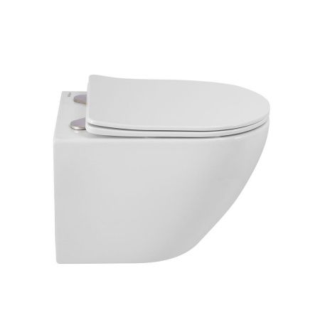 Унитаз подвесной BelBagno SFERA-R BB046CHR/SC белый с сиденьем микролифт безободковый каскадный смыв