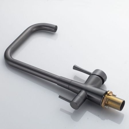 Смеситель для кухни Shevanik S528T на мойку оружейная сталь