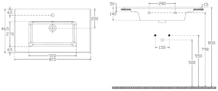 Раковина керамическая Allen Brau Fantasy 4.11012.20 82х47 полувстраиваемая цвет белый 1 отверстие под смеситель