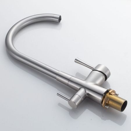 Смеситель для кухни Shevanik S428L на мойку сатин