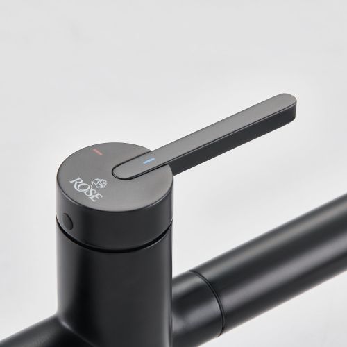 Смеситель для кухни Rose R458H на мойку черный - фото 4