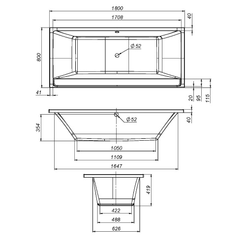 Каркас для ванны Am.Pm Inspire V2.0 W52A-180-080W-R - фото 3