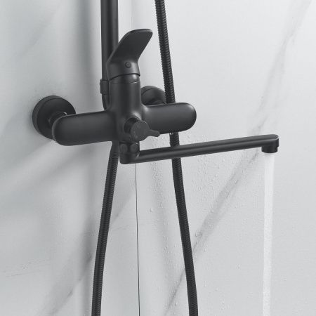 Душевая стойка Raffine F3685H настенная цвет черный