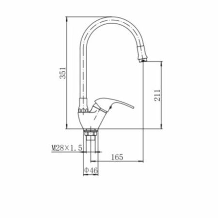 Смеситель для кухни Fashun A4403+A7253 на мойку хром/синий