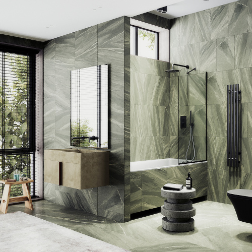 Душевая шторка на ванну Maybah Glass MGV-154-6у 74х140 стекло прозрачное профиль черный ориентация универсальная - фото 2 Душевая шторка на ванну Maybah Glass MGV-154-6у 74х140 стекло прозрачное профиль черный ориентация универсальная - фото 2