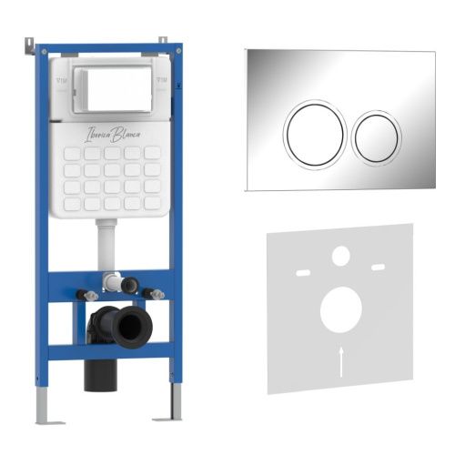 Комплект сантехническая инсталляция с клавишей смыва Iberica Blanca ESTI-O IB001.823 - фото 2