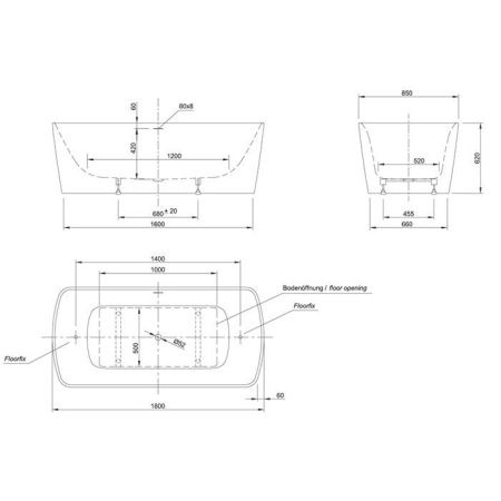 Ванна акриловая Knief Cosy 0100-279-06 180х85 встраиваемая прямоугольная