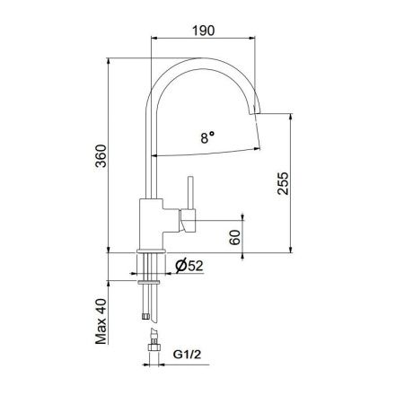 Смеситель для кухни Webert PR920302560 на мойку черный