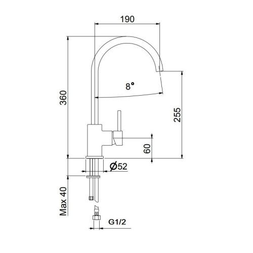 Смеситель для кухни Webert PR920302560 на мойку черный - фото 5