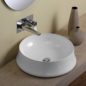 Раковина из санфаянса Simas SHARP SH01bi*0 50х50 накладная цвет белый без отверстий под смеситель