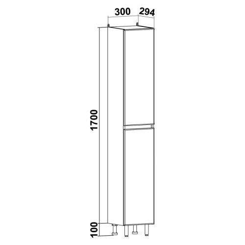 Шкаф-пенал RUNO ЛАДА 00-00001166 30х29х170 напольный цвет белый - фото 5