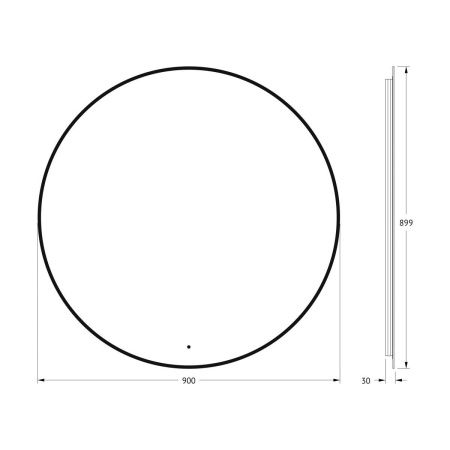 Зеркало с подсветкой Defesto AURA DF 2996R 90х90 подвесное