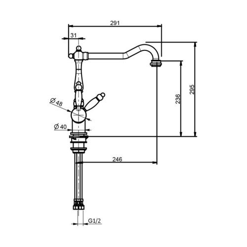 Смеситель для кухни Webert Kitchen Byblos BY920802010 на мойку золото - фото 3