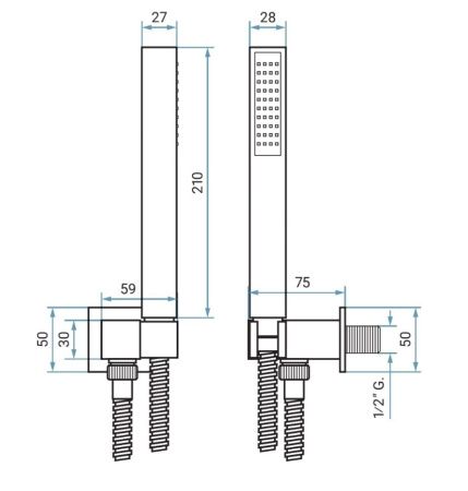 Душевой гарнитур Emmevi  156/OR настенный золото