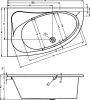 Ванна акриловая Riho LYRA B019001005 140х90 пристенная асимметричная без ножек