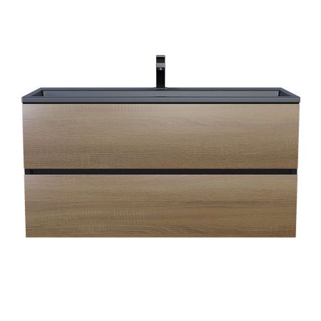 Тумба с раковиной Uperwood Barsa 298301045 100х50 цвет коричневый/черный