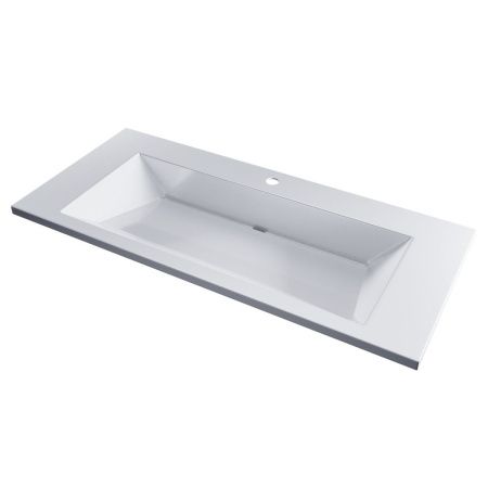 Раковина из искусственного камня Uperwood Olivia ROlivia100wg 100х50 полувстраиваемая цвет белый