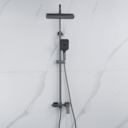 Душевая стойка Shevanik S4436T настенная цвет оружейная сталь