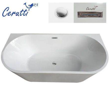 Ванна акриловая Cerutti SPA CT9345 170х75 пристенная асимметричная с ножками