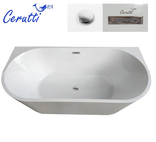 Ванна акриловая Cerutti SPA CT9345 170х75 пристенная асимметричная - фото 4