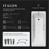 Ванна чугунная Vinsent Veron Italon VIT1707045H/VH0012CH 170х70 пристенная прямоугольная с ножками с ручками